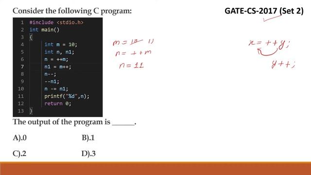 GATE CSE C Programming questions | 2019 Set 2