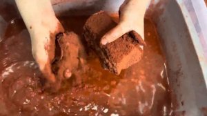 Asmr ❤️ 1200 🎉 subscribers celebration video of pure red dirt part 1 🤩🤩 #cement #asmr #crumbling