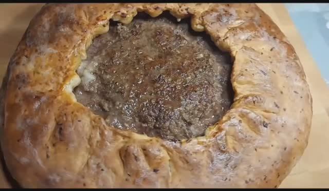 Пирог с мясом. Пошаговый рецепт приготовления.