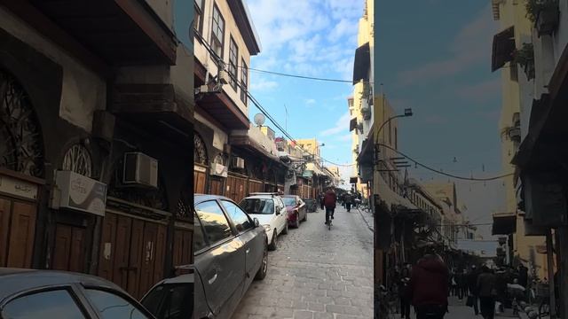 The White Minaret Mosque in the old souk of Damascus Syria 