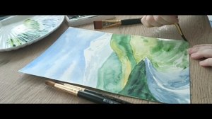 Горы акварелью
