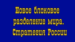 МЭФ 2025. Сессия  «Новое блоковое разделение мира. Стратегия России»