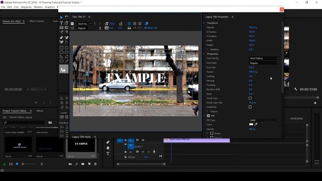 ADOBE PREMIERE PRO TUTORIAL- ADD TEXT BACKGROUND LEGACY TITLE