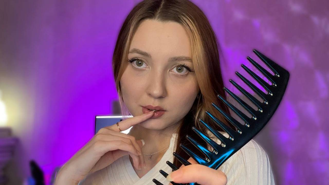 АСМР МАССАЖ ЛИЦА И КОЖИ ГОЛОВЫ | РАСЧЕСЫВАНИЕ ВОЛОС 💆🏼♀️ ASMR FACE AND SCALP MASSAGE | HAIR COMBI