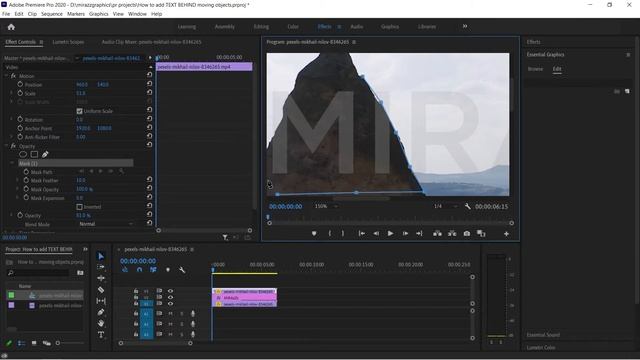 2 Ways to add TEXT BEHIND moving objects ( Premiere Pro Tutorial )