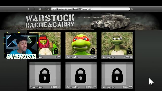 TARTARUGA NINJA DE R$ 1 para R$1.000.000,00 no GTA 5! смотреть онлайн