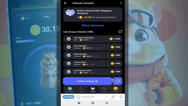 HAMSTER KOMBAT - HOW TO INVITE FRIENDS IN HAMSTER KOMBAT? HOW TO PLAY HAMSTER KOMBAT?