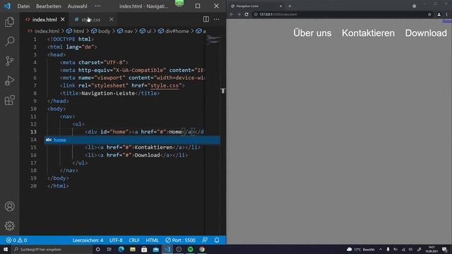 Navgations Leiste | Erstes Video | Html CSS смотреть онлайн