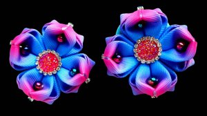 Как сделать Бантики из репсовых лент #Канзаши