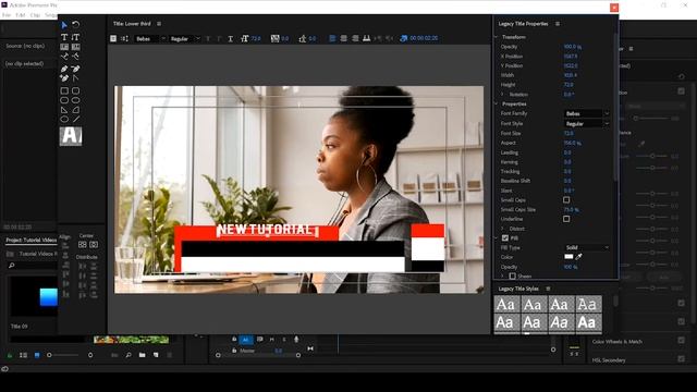 ADOBE PREMIERE PRO TUTORIAL-  LOWER THIRD WITH LEGACY TITLE