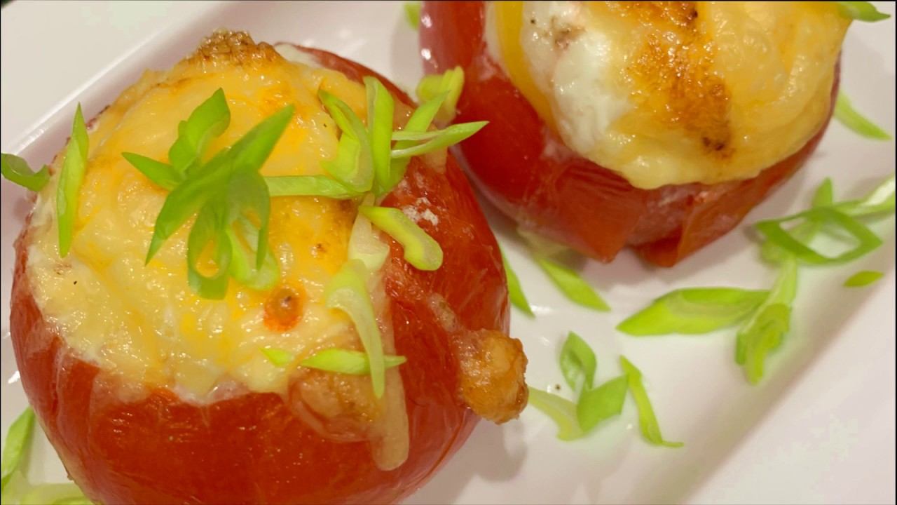 Запеченные помидоры с яйцом и сыром, пп завтрак смотреть онлайн