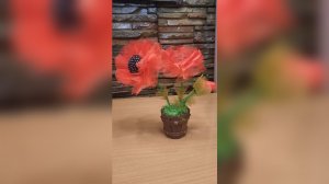 Топиарий "Маки из органзы"