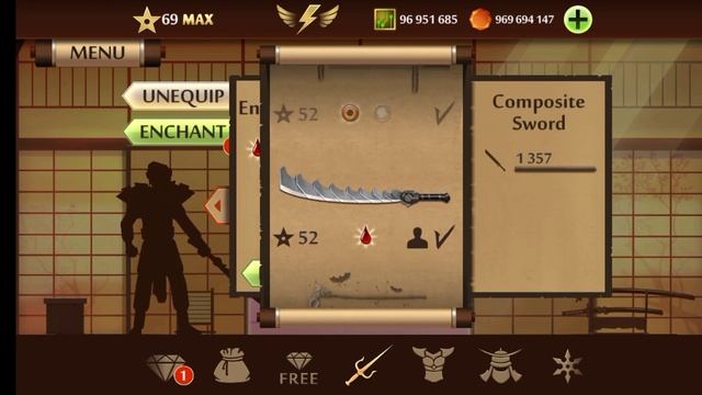 Shadow Fight 2 โปรเลเวล69เงิน96,969,697เพชร969,696,969 ล่าสุด. смотреть онлайн