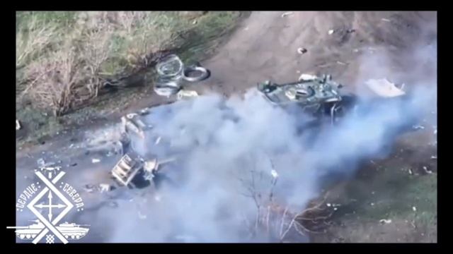 Успешное поражение двух оставленных бронеавтомобилей ВСУ