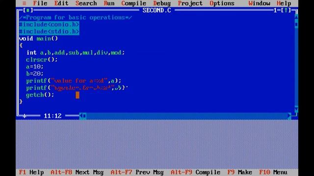 Basic of C  Arithmetic Operations in C