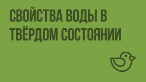 Свойства воды в твёрдом состоянии. Видеоурок по окружающему миру 3  класс