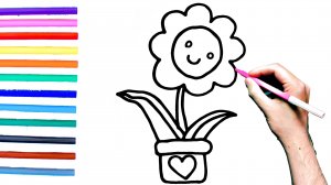 Как нарисовать ЦВЕТОК поэтапно для детей : Уроки рисования