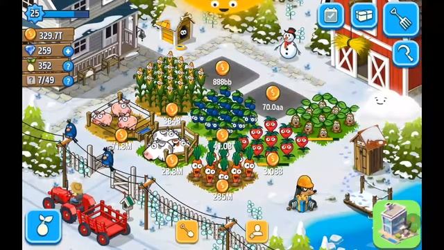Играю в игру idle Farming