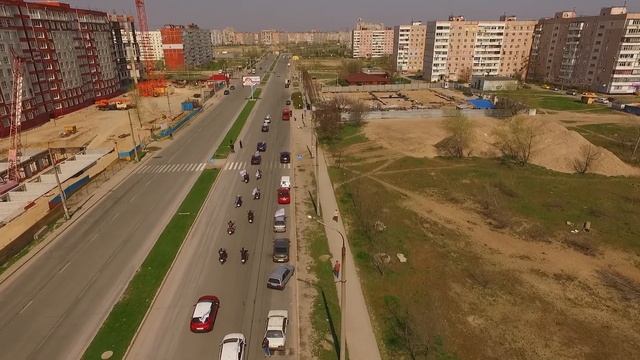 Автопробег в Запорожье с высоты птичьего полета