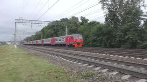 Электропоезд ЭД4М-0054 (ТЧ-26) пригородный поезд №6817 Шатура - Перово.