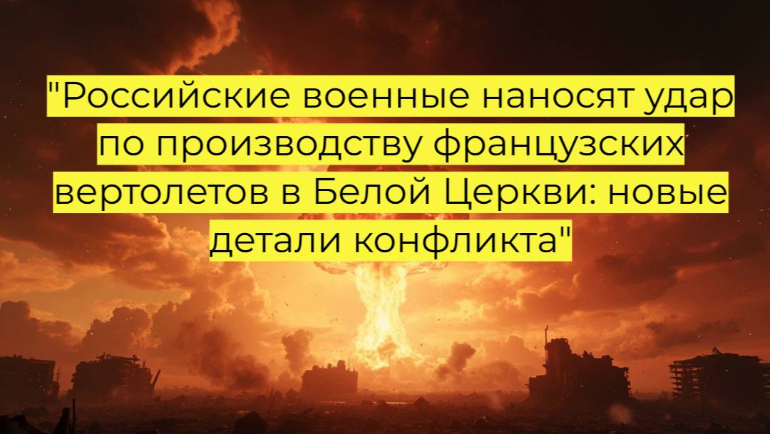 Российские военные наносят удар по производству французских вертолетов в Белой Церкви