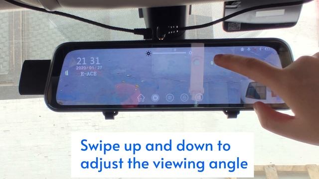 How to adjust the rear camera image view position for E-ACE DVR Mirror ?