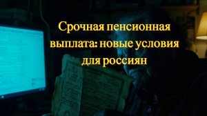Срочная пенсионная выплата: новые условия для россиян
