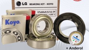 Ремкомплект стиральной машины LG, японские подшипники Koyo и сальник 37x66x9.5/12