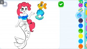 Русалочка. Ариэль. Раскраска для детей. Мультфильм. Учим цвета