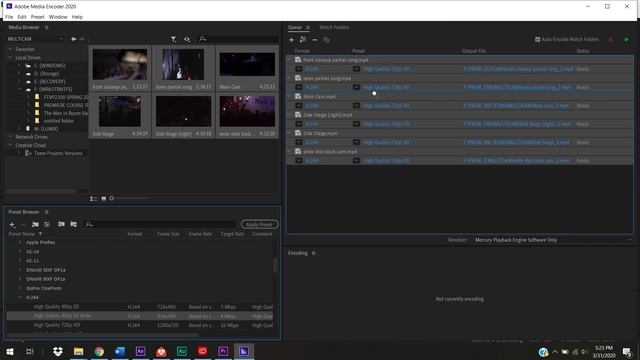 Batch Transcoding in Media Encoder