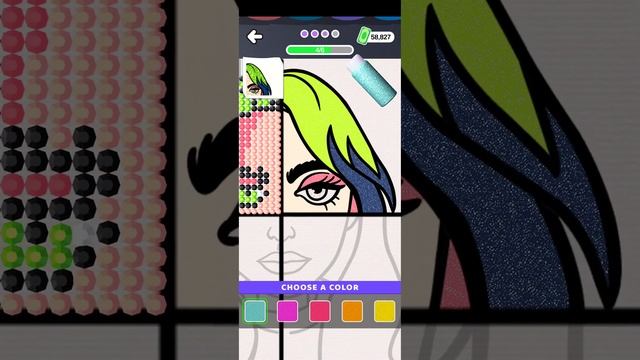 Drawing girl character as diamond powder neon full drawing gameplay video