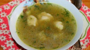 Картофельный суп с пельменями