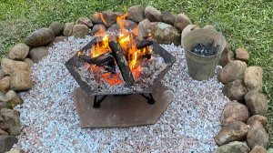 Костровая чаша шестигранная, изящная на трёх ножках, из толстого металла 4мм. С зольником.