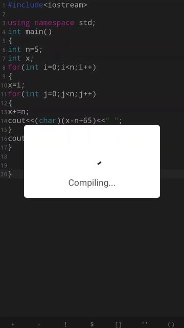 pattern in c++ #programming #program #clanguage #compiladodememes @ForLooop