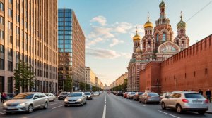 🇷🇺 САНКТ-ПЕТЕРБУРГ. Кремлёвская стена разделяет современный ЖК и исторический центр.