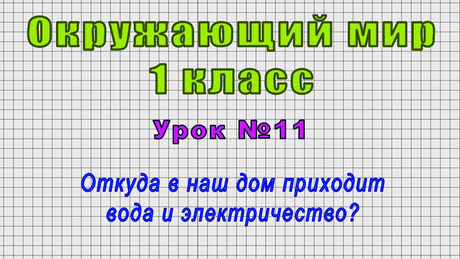 Окружающий мир 1 класс (Урок№11 - Откуда в наш дом приходит вода и электричество?)