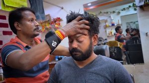 Идеальный массаж головы в местной индийской парикмахерской ｜ Лучшая терапия