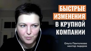 Быстрые изменения в крупной компании