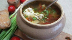 Суп с чечевицей и яйцом