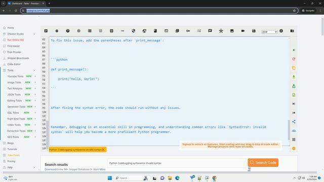 Python 3 debugging syntaxerror invalid syntax