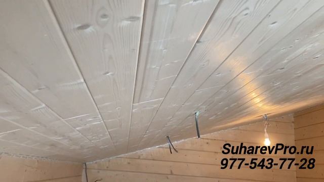 Внутренняя покраска клееного бруса. Краска фирма Dufa цвет Weiss смотреть онлайн