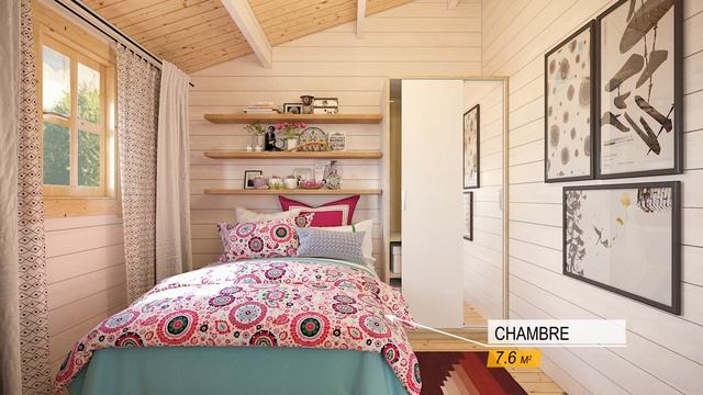 Chalet en bois | Surface habitable 47 m² + Terrasse 15 m² | Modèle VSP16 Kit d’assemblage PREMIUM смотреть онлайн