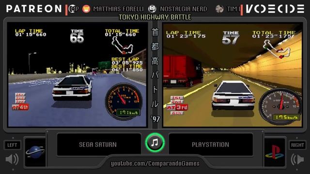 Tokyo Highway Battle (Sega Saturn vs Playstation) Side by Side Comparison смотреть онлайн