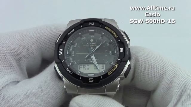 Мужские японские наручные часы Casio SGW-500HD-1B смотреть онлайн