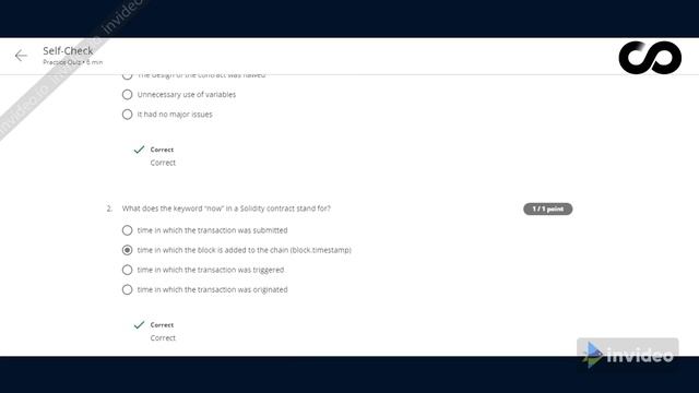 Coursera smart contract Week 3 self check 2 Time Elements смотреть онлайн