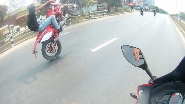 Happy🥰Holi all of❣️you Holi in Butwal Nepal crazy🥵 wheelie🤤in dirt bike