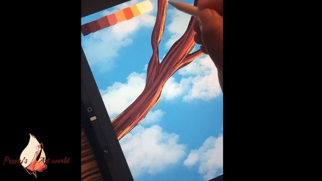 How do draw tree branch in procreate app art tutorial смотреть онлайн