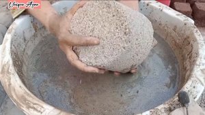 Asmr - New video super gritty yellow concrete+ sand cement dry water crumbling