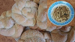 Мой пост, день 35~й. Постные булочки в сахарной посыпке. Доедалки, фрукты.