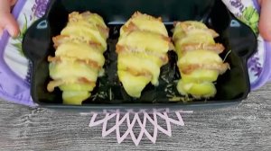 Картошка в духовке с беконом и сыром - семья сыта и довольна_ простые идеи для ужина.